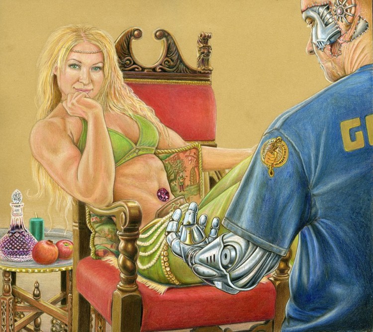 Randy Bugdale's process of drawing Queen of Caelum and Terren Foe16